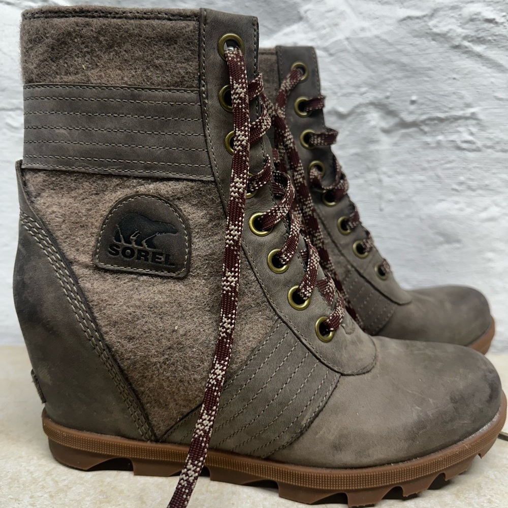 Sorel Lace-Up Wedge Boots